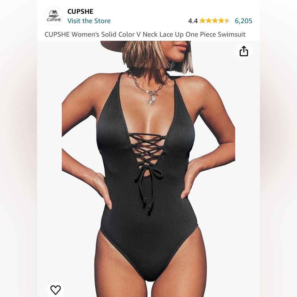 Black one piece bikini size XL